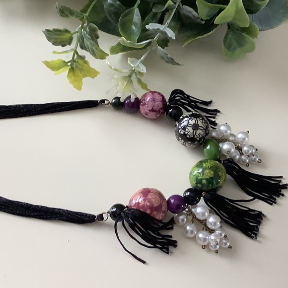 Preston and York Black and Beaded Statement Necklace NWT - Picture 4 of 8